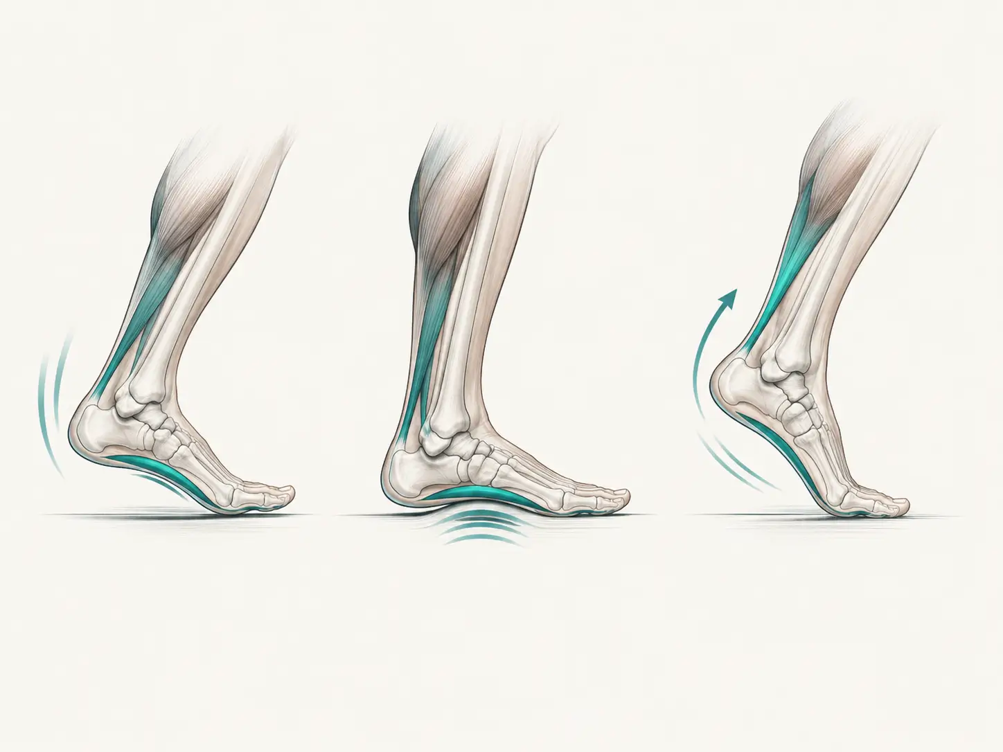 Diagram of foot biomechanics during the running stride